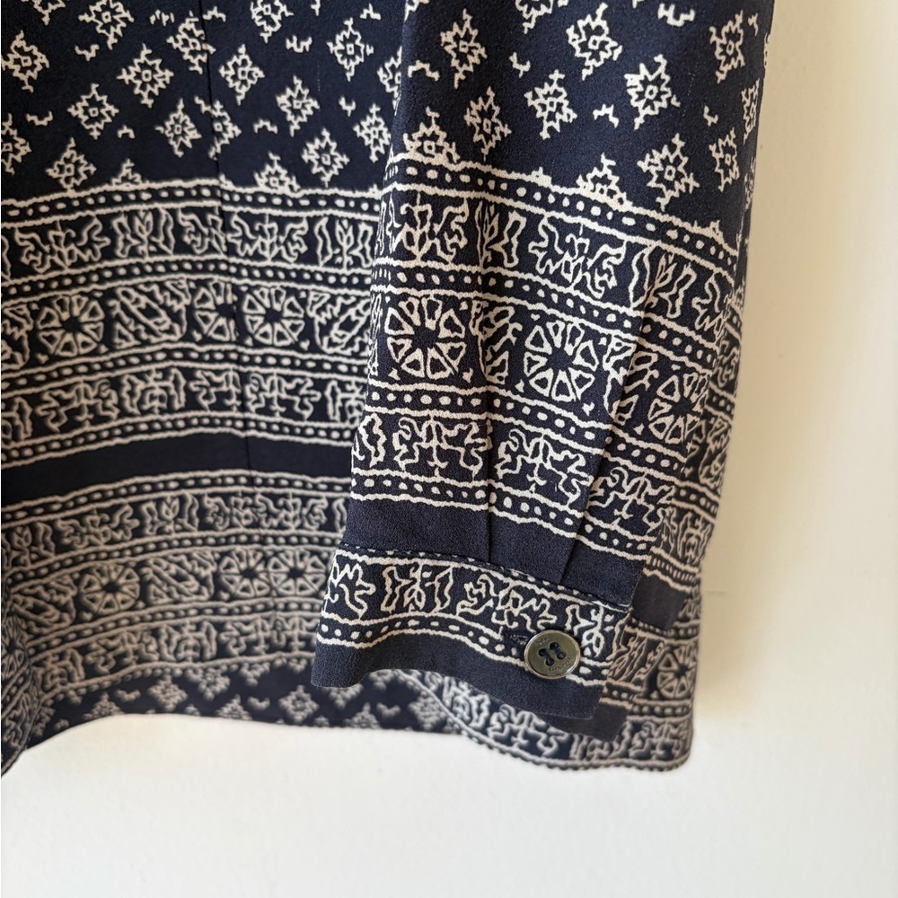 SEA NEW YORK Printed Blockprint Long Sleeve Silk Top - Picture 5 of 8